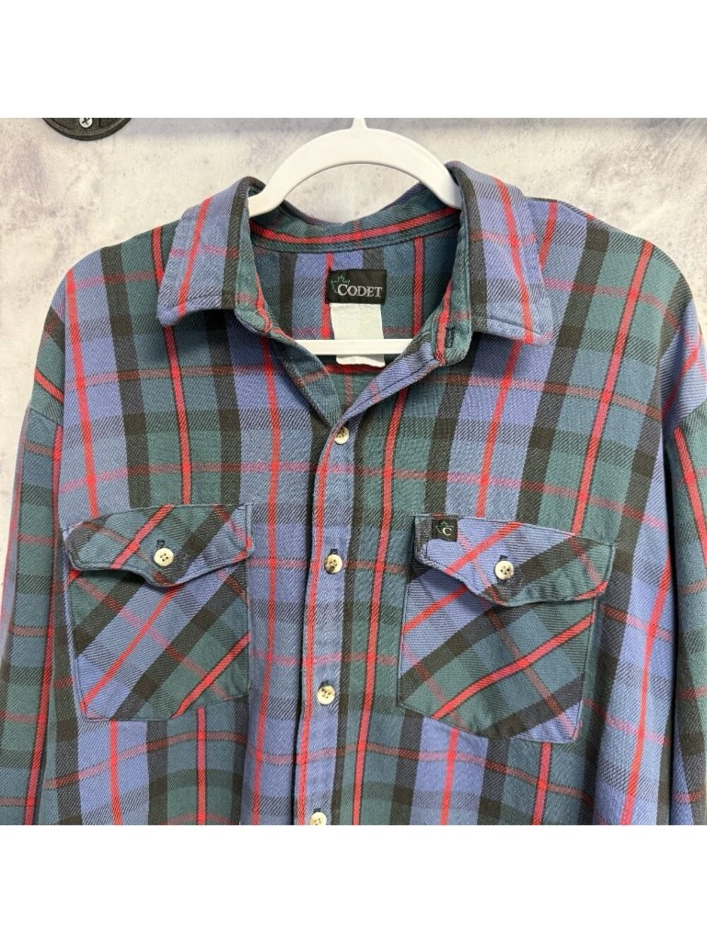 Vintage Codet Canada Plaid Flannel Shirt Grunge Lumberjack Workwear Mens 2XL